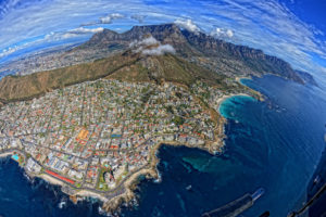 cape, Town, South, Africa, Buildings, Mountains, Aerial, Coast