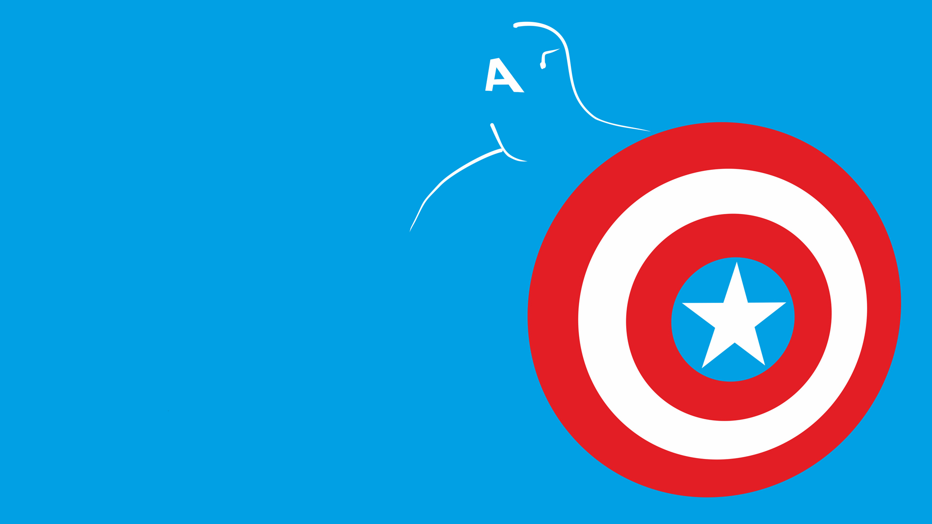 captain, America, Shield, Blue, Minimal, Marvel Wallpaper