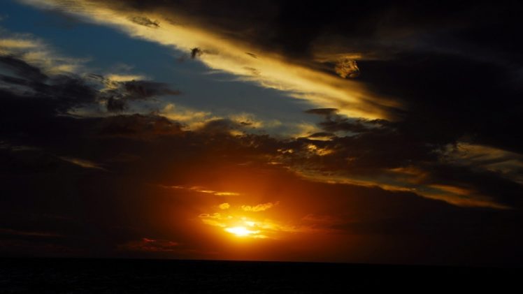 sky, Nature, Blue, Clouds, Sun, Sunset, Orange, Sunrise HD Wallpaper Desktop Background