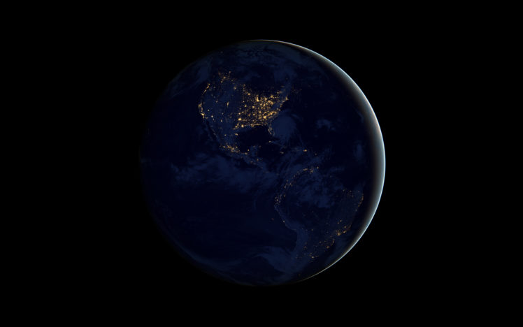 earth, Black, Planet, Lights, Night HD Wallpaper Desktop Background