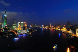 shanghai, Buildings, Skyscrapers, River, Night