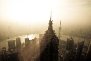 shanghai, Buildings, Skyscrapers, Sunlight, Sepia