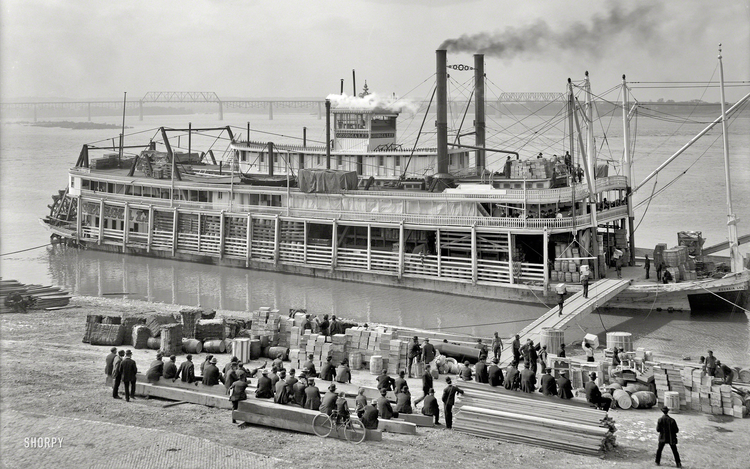 ship, Steamboat, Bw, Dock, Black, White, Retro, People, Crowd, Rivers Wallpaper