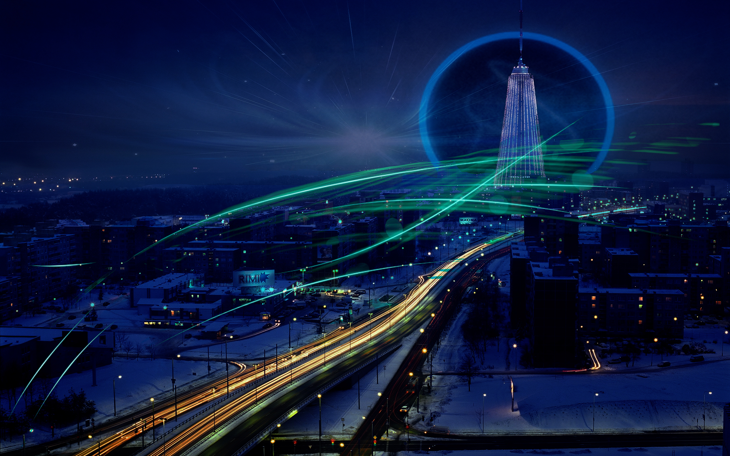 tower, Buildings, Night, Timelapse, Cities Wallpaper