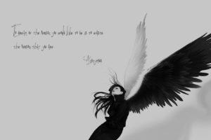black, End, White,  , Angel, Wings, Quotes, Sad
