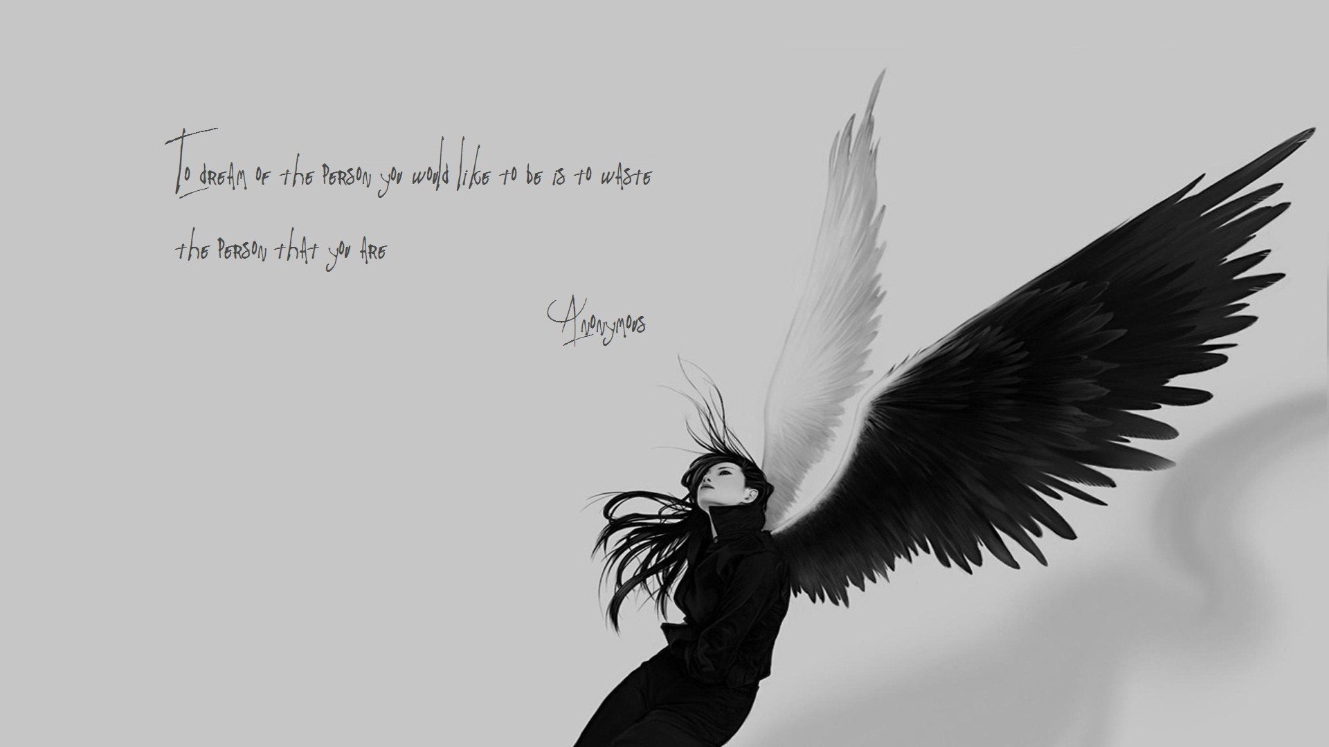 black, End, White, , Angel, Wings, Quotes, Sad Wallpapers HD / Desktop and  Mobile Backgrounds