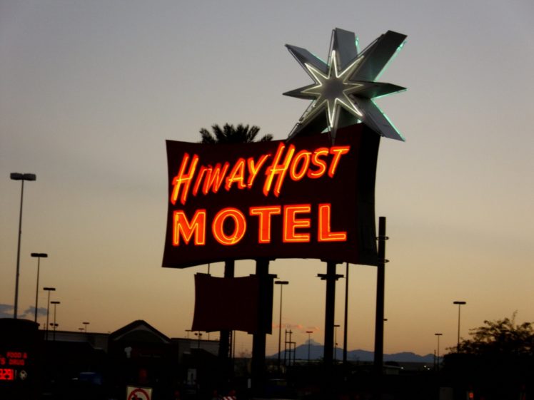 signe, Neon, Lights, Hotel, Vacancy, Restaurant, Club, Motel, Night, Casino, Diner, Enseigne, Food, Cities, Bulding, Street HD Wallpaper Desktop Background