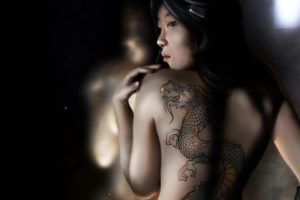 tattooed, Dragon,  , Girl, Sexy, Dragon, Tattoo