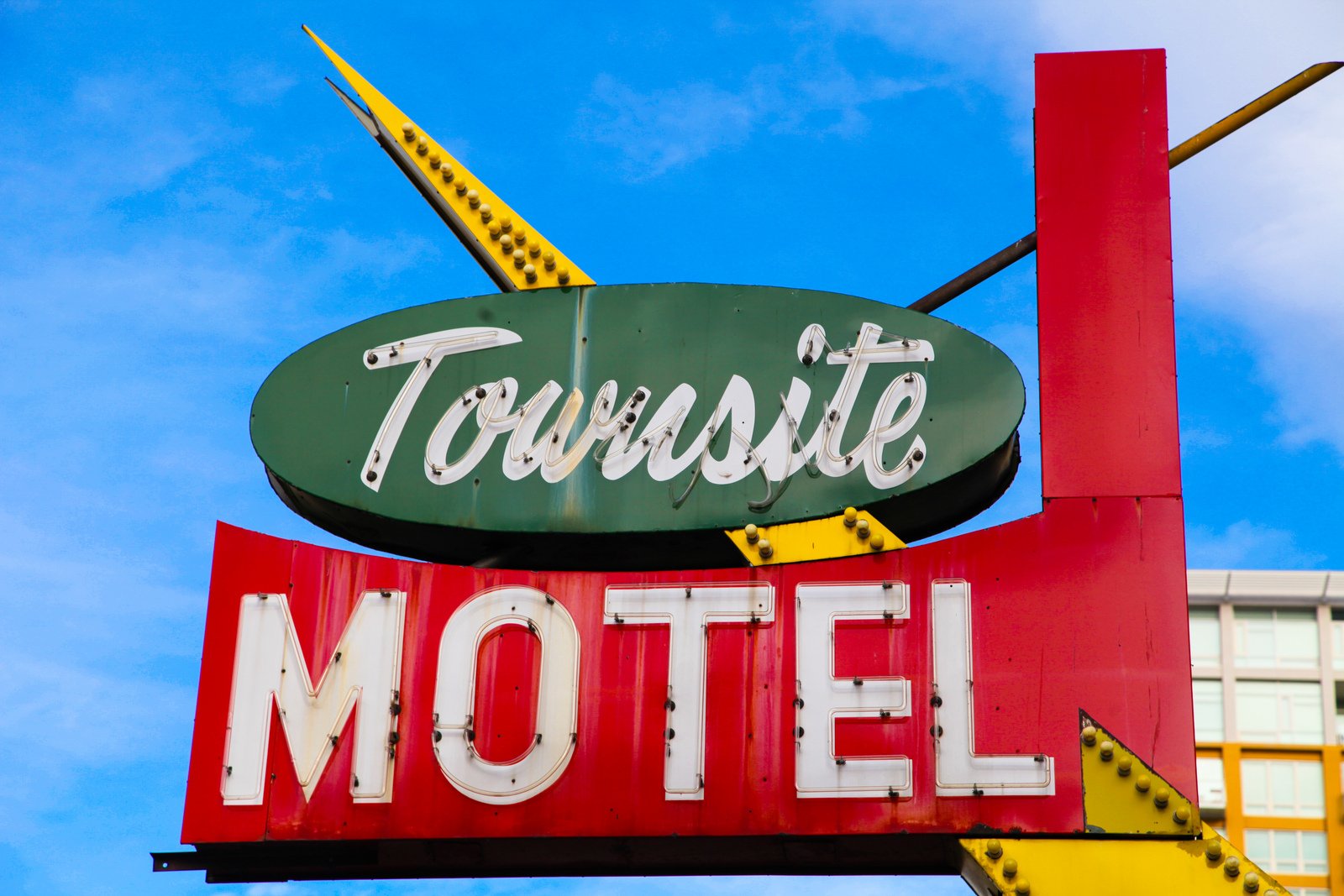 signe, Neon, Lights, Hotel, Vacancy, Restaurant, Motel, Enseigne, Cities, Road, Street, Vintage