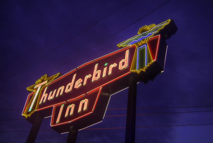 signe, Neon, Lights, Hotel, Vacancy, Restaurant, Motel, Enseigne, Cities, Road, Street, Vintage HD Wallpaper Desktop Background