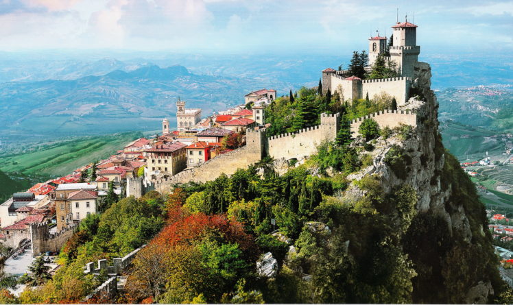 italy, San, Marino, Buildings, Castle, Mountains, Cities HD Wallpaper Desktop Background