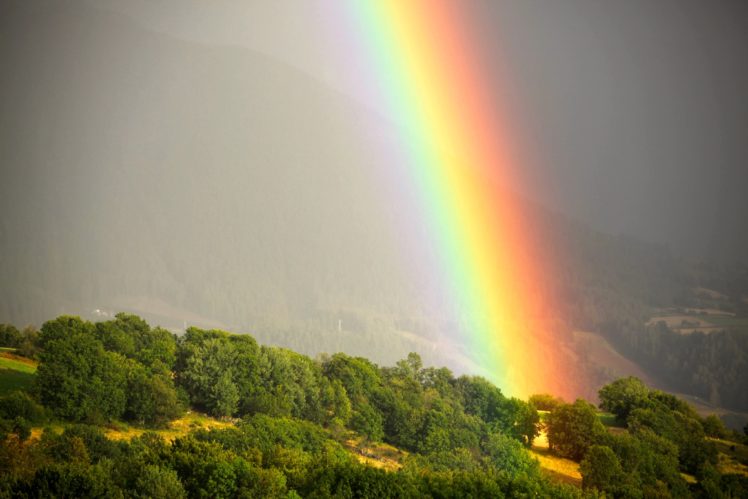 rain, Rainbow, Sky, Nature, Colors, Landscapes HD Wallpaper Desktop Background