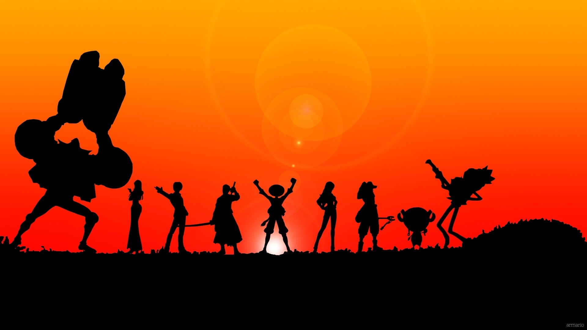 One Piece Anime Sunset Orange Wallpapers Hd Desktop And Mobile Backgrounds
