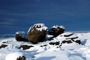 rocks, Stones, Snow, Winter, Sky
