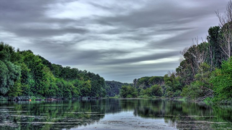 landscape, Nature, River, Sky, Blue, Green HD Wallpaper Desktop Background