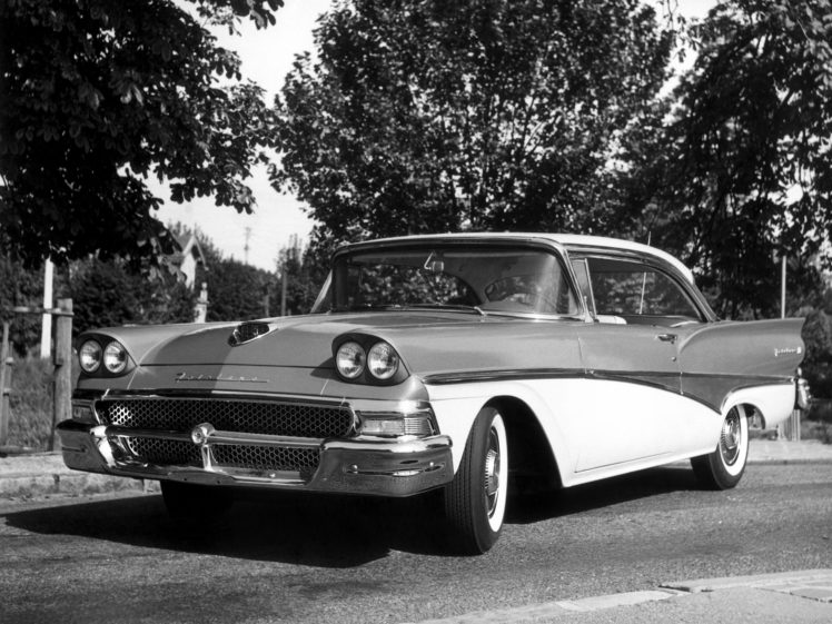 1958, Ford, Fairlane, 500, 2 door, Victoria, Hardtop,  63a , Retro HD Wallpaper Desktop Background