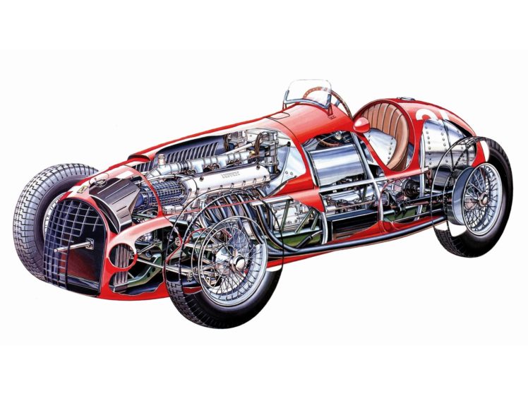 1950, Ferrari, 125, Formula, F 1, Race, Racing, Retro HD Wallpaper Desktop Background