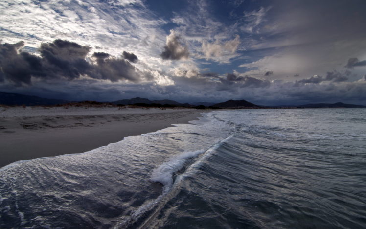 ocean, Sea, Beaches, Waves, Sky, Clouds HD Wallpaper Desktop Background