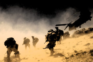 soldiers, Helicopter, Dust, Military