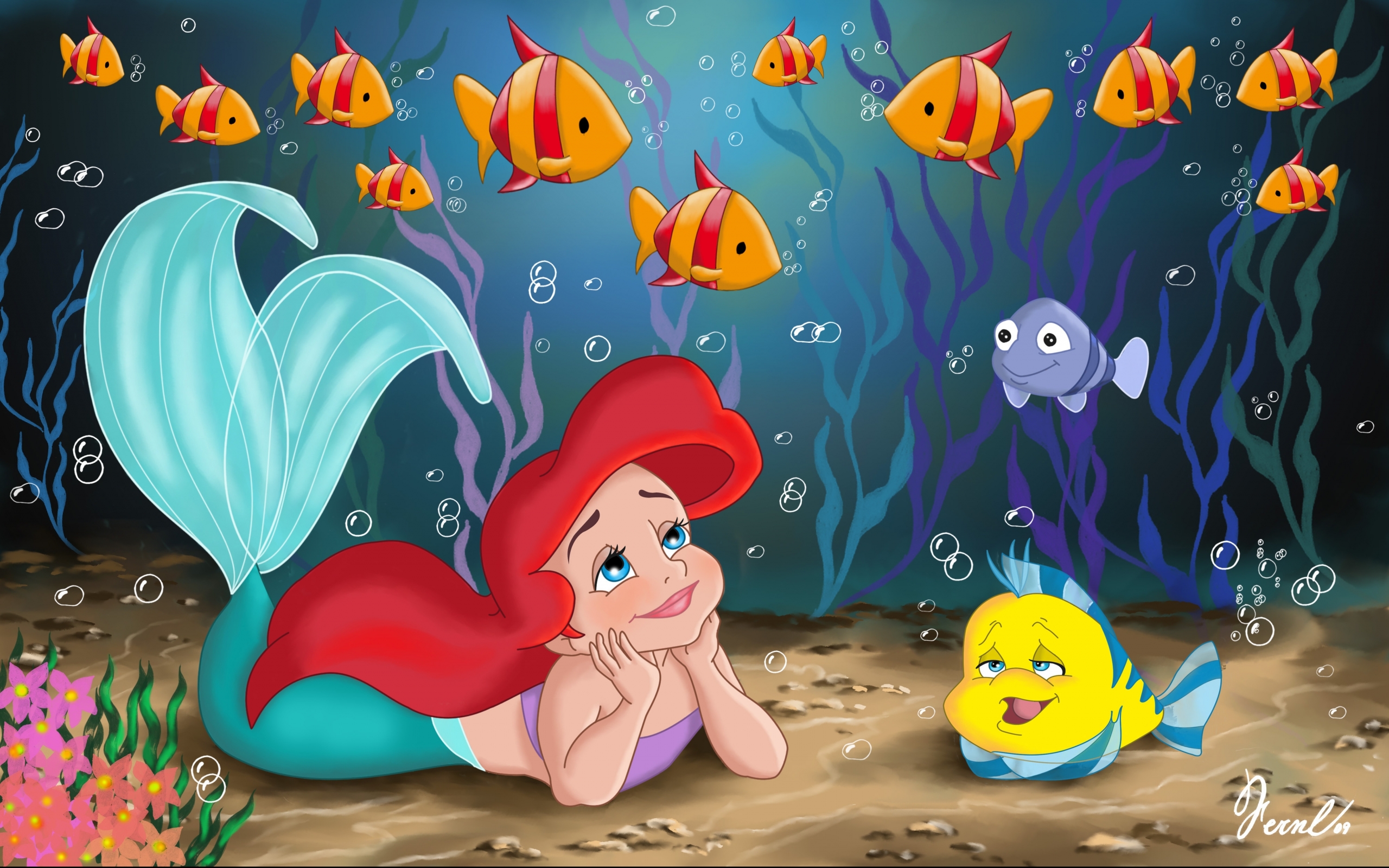 the, Little, Mermaid, Fishes Wallpaper