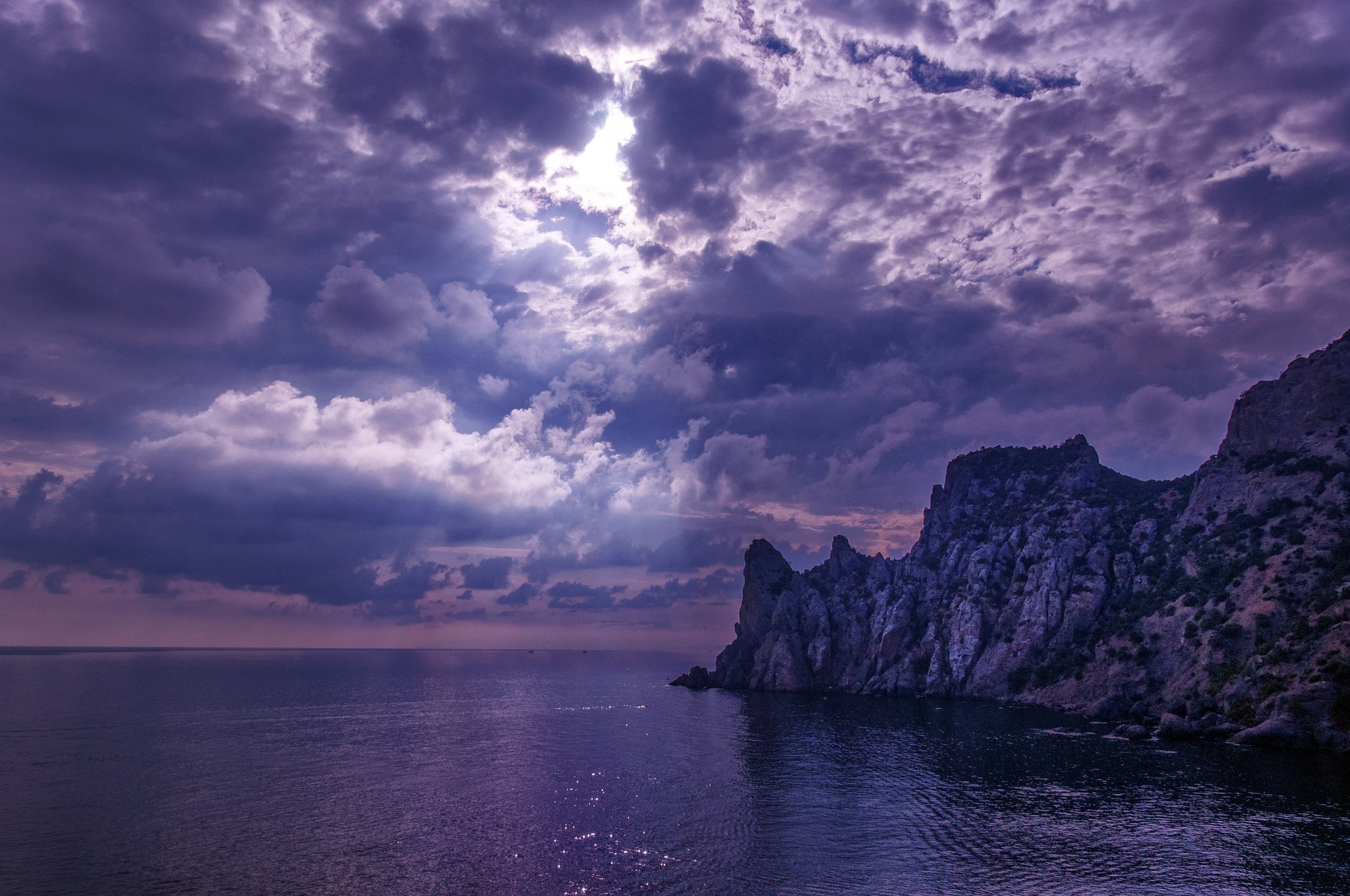 clouds, Rocks, Beach, Sea Wallpaper