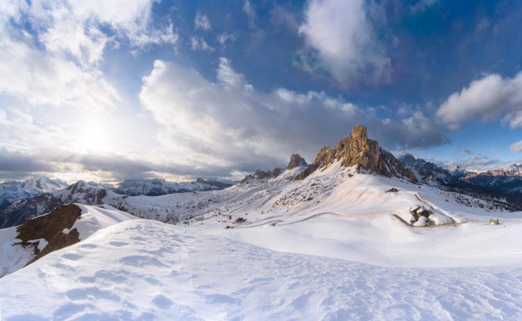 mountains, Snow, Winter, Nature HD Wallpaper Desktop Background