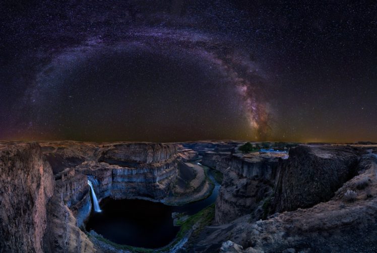 river, Stars, Night, Palouse, Washington, Usa, Waterfall, Stars HD Wallpaper Desktop Background