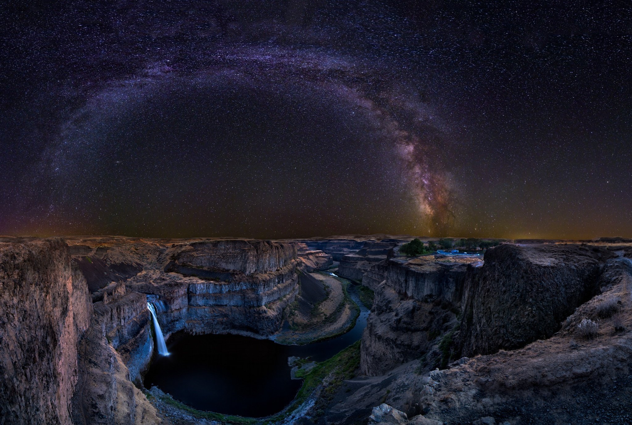 river, Stars, Night, Palouse, Washington, Usa, Waterfall, Stars Wallpaper