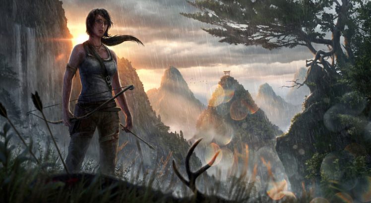 tomb, Raider, 2013, Archers, Mountains, Games, Girls, Lara, Croft, Mountains, Waterfalls HD Wallpaper Desktop Background