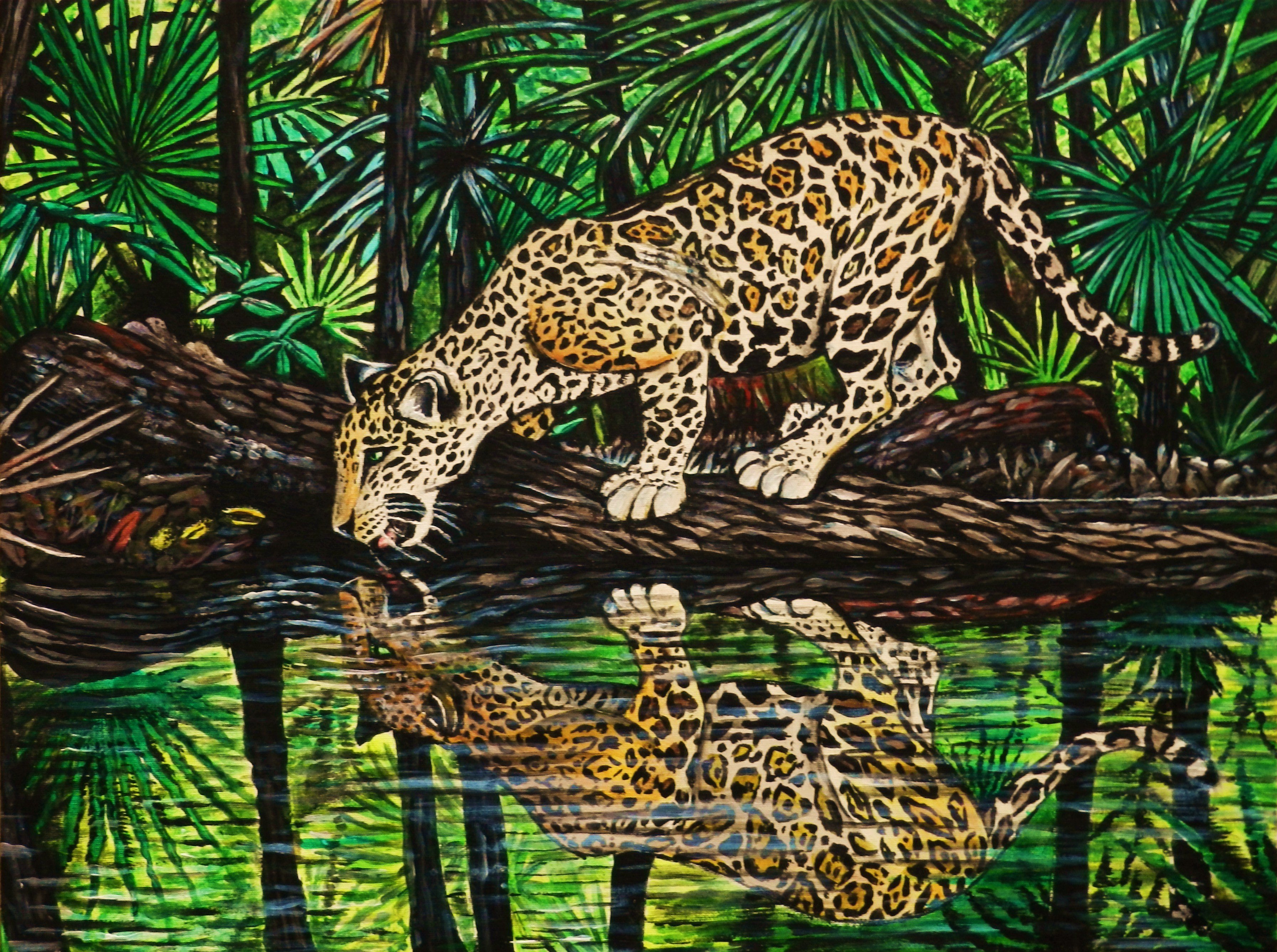 jaguar, Painting, Art, Animals Wallpaper