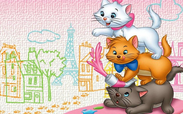 the, Aristocats, Animation, Cartoon, Cat, Cats, Family, Disney, Kitten HD Wallpaper Desktop Background