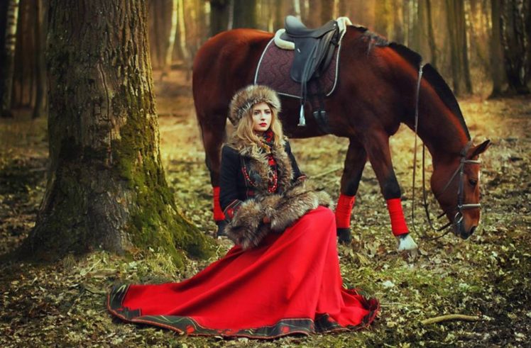 beautiful, Girl, Horse, Autumn HD Wallpaper Desktop Background