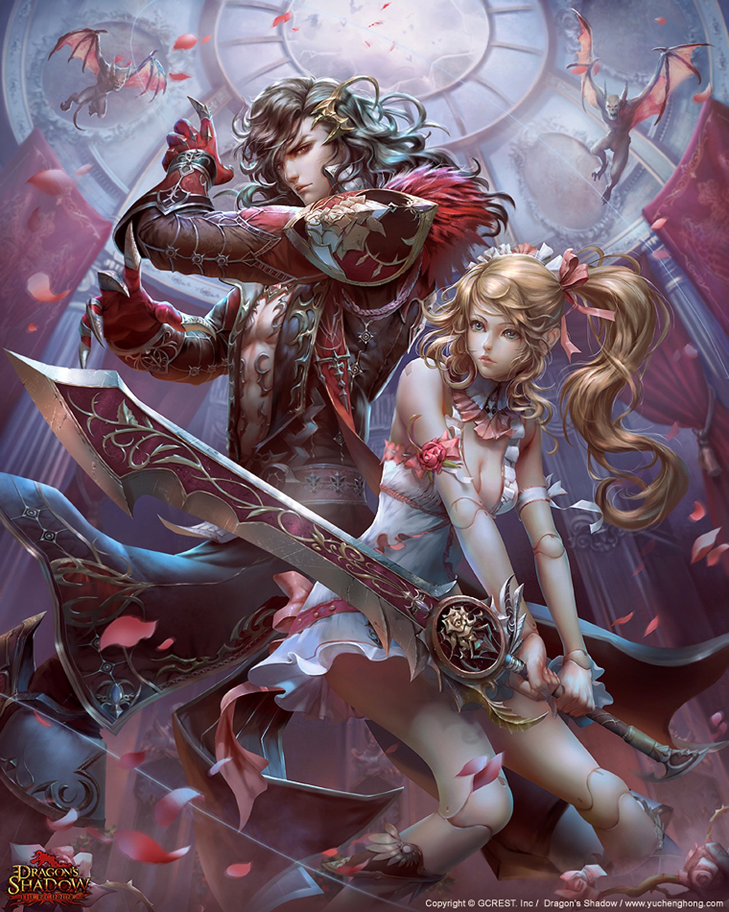 blond, Girl, Sword, Red, Eyes, Long, Hair, Game Wallpaper