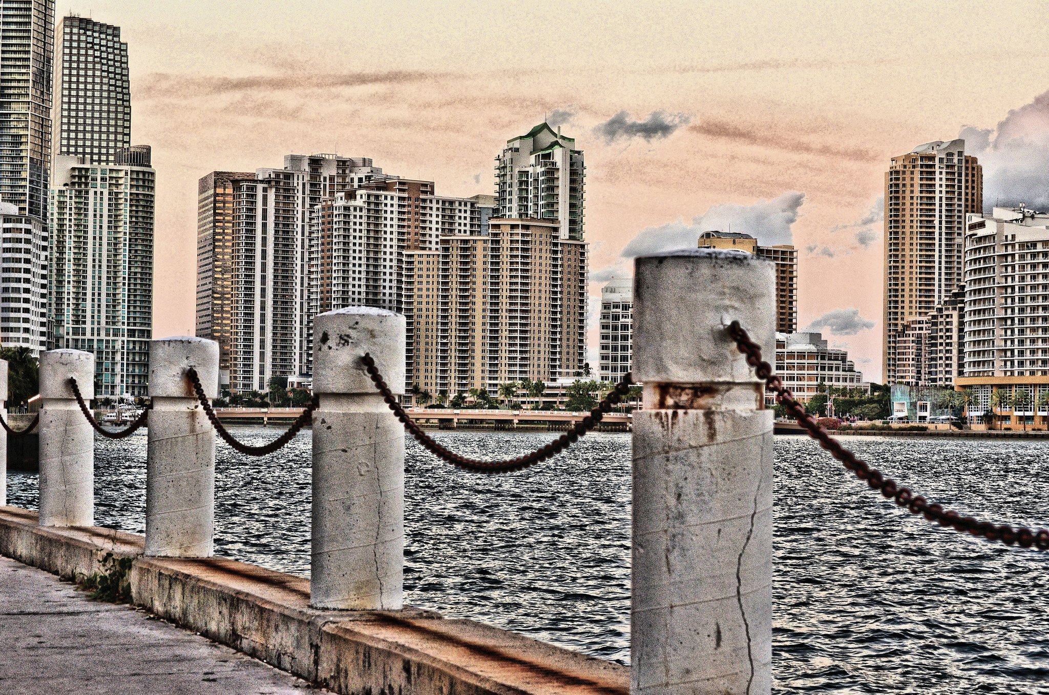 beach, Bridge, Cities, Florida, Marina, Miami, Monuments, Night, Panorama, Panoramic, States, Tower, United, Urban, Usa, Lifeguardtower, Night Wallpaper