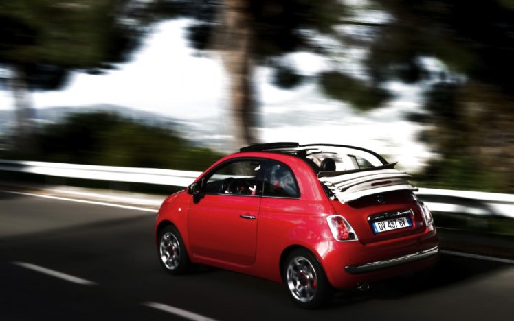 2010, Fiat, 500c, Speed HD Wallpaper Desktop Background