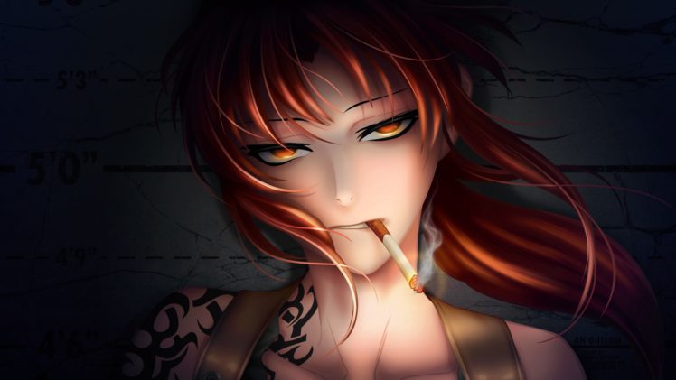 anime, Smoking, Cigarette, Face HD Wallpaper Desktop Background