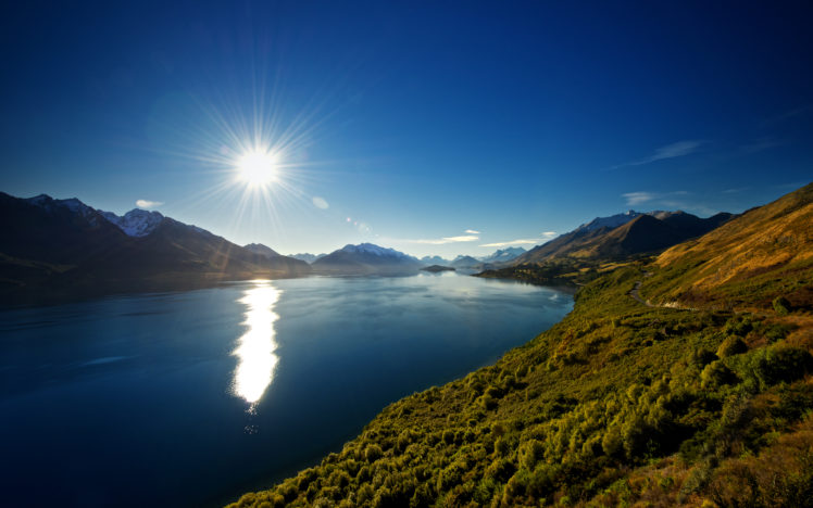 lake, Wakatipu, New, Zealand, Lake, Sunlight, Landscape, Mountains HD Wallpaper Desktop Background