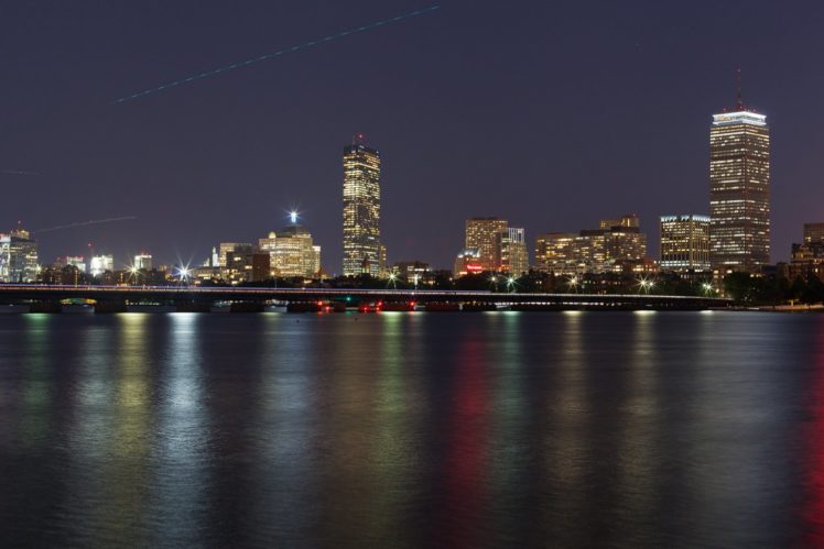 architecture, Bridges, Boston, Boswash, Cities, City, Night, Skyline, Usa, Massachusetts, Tower, Ocean, Bay, Atlantique, Pa HD Wallpaper Desktop Background