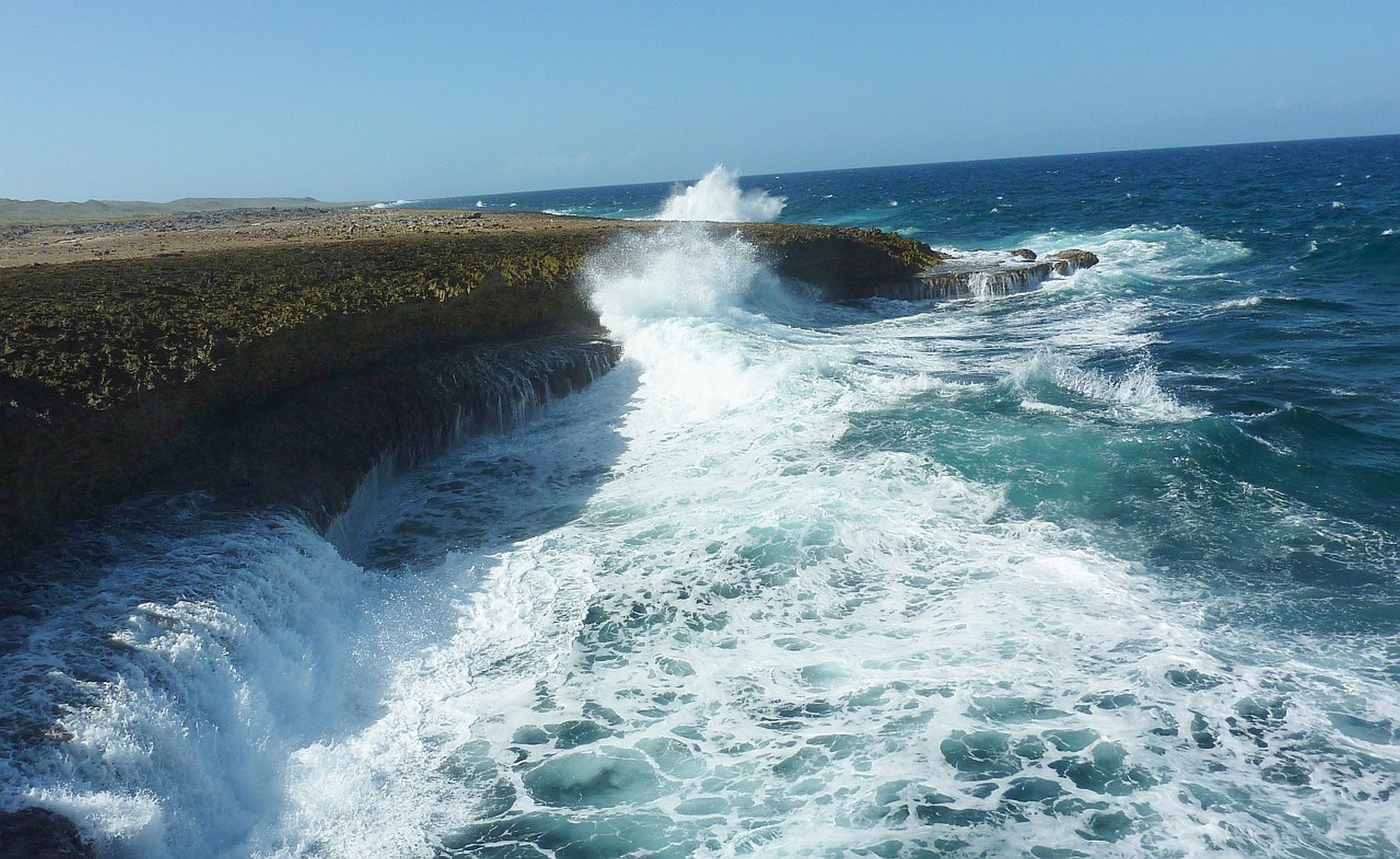 curacao, Ocean, Waves, Spray, Rocks Wallpaper