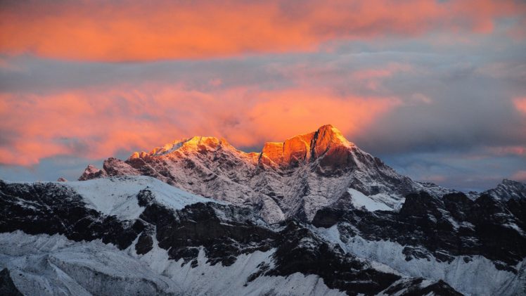 mountains, Nature, Wild, Sky, Mountain, Sky, Blue, Snow HD Wallpaper Desktop Background