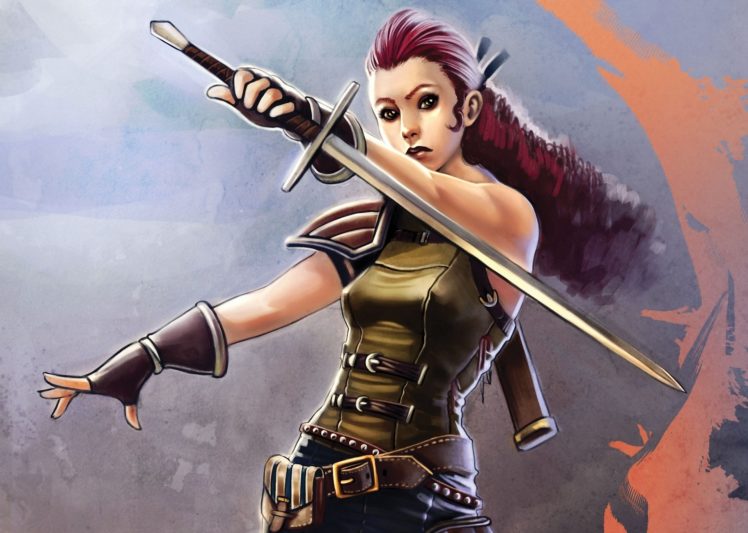 art, Girl, Sword, Weapon, Blade HD Wallpaper Desktop Background