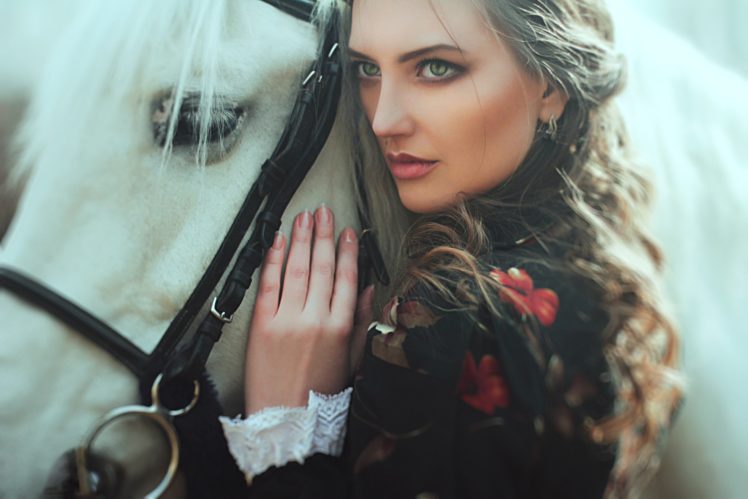 pretty, Model, Lady, Beauty, Beautiful, Horse HD Wallpaper Desktop Background