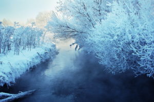winter, River, Snow, Landscape