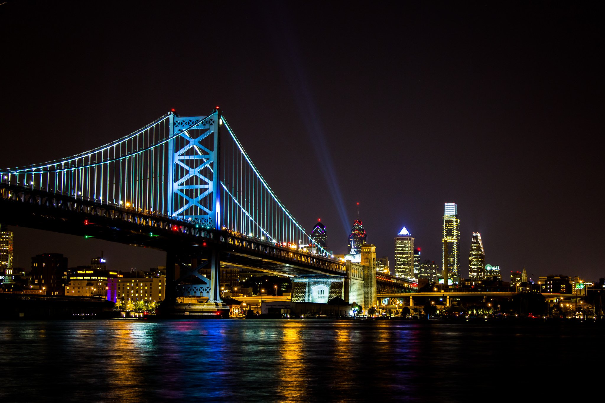 architecture, Bridges, Buildings, Cities, City, Downtown, Philadelphia, Pennsylvania, Night, Offices, Storehouses, Stores, Texas, Towers, Usa, Keystone state Wallpaper