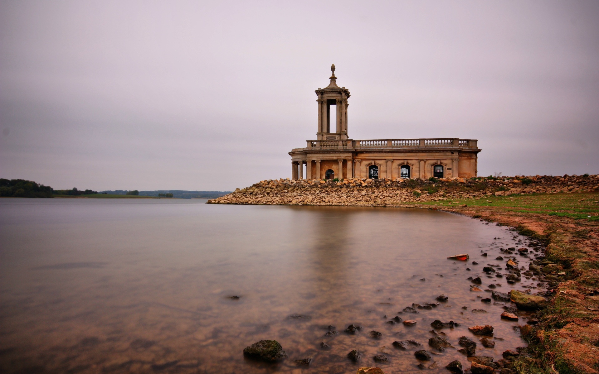 normanton, Church, Rutland, Water, Lake, Building, Stones, Buildings, Beaches Wallpaper