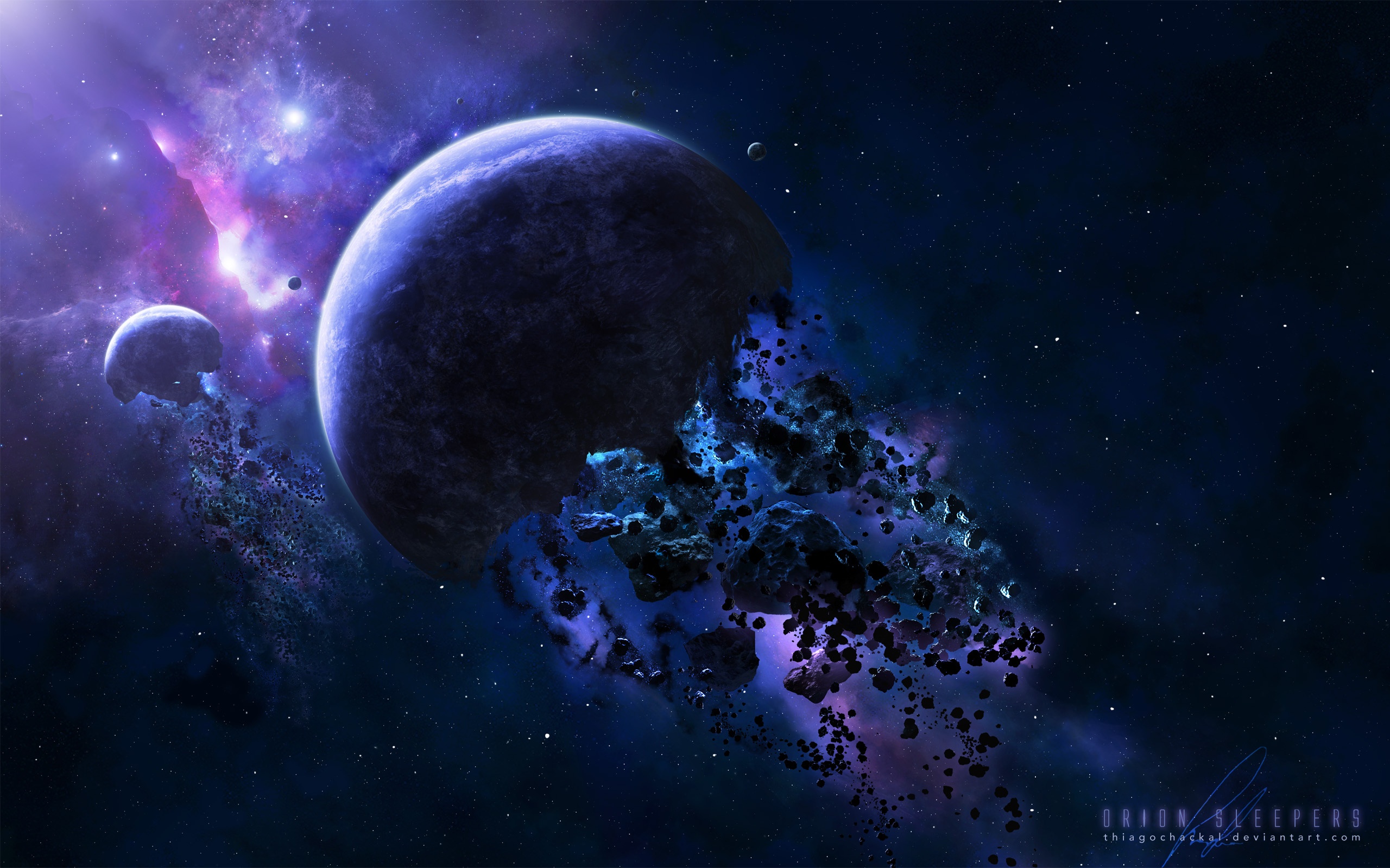 space, Asteroids Wallpaper