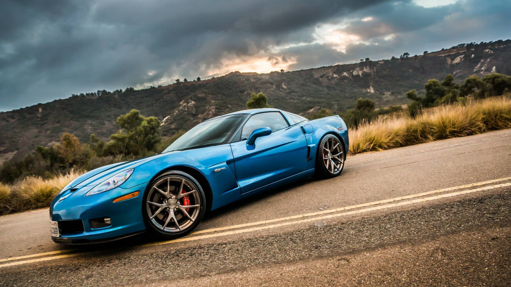 chevy, Z06, Corvette, Blue, Coupe, Cars Wallpaper