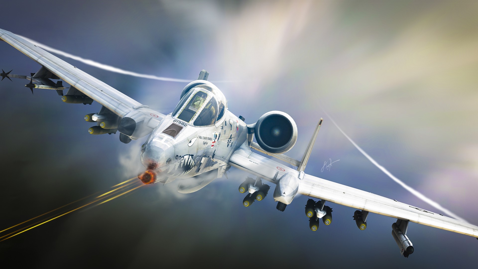 a 10, Tankbuster, Attack, Aircraft, Airplane, Aviation, Art, Military Wallpaper