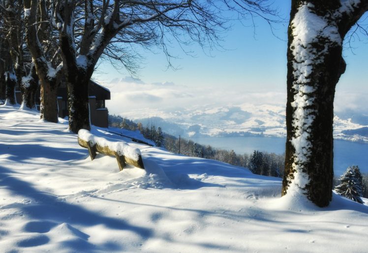 snow, Landscape, White, Beautiful, Tree, Mountain, Home, Forest HD Wallpaper Desktop Background
