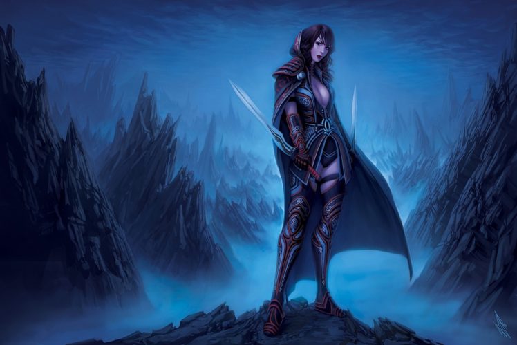 fantasy, Warrior, Women, Females, Girls, Weapons, Sword HD Wallpaper Desktop Background